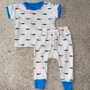 Whale boy two piece pajamas